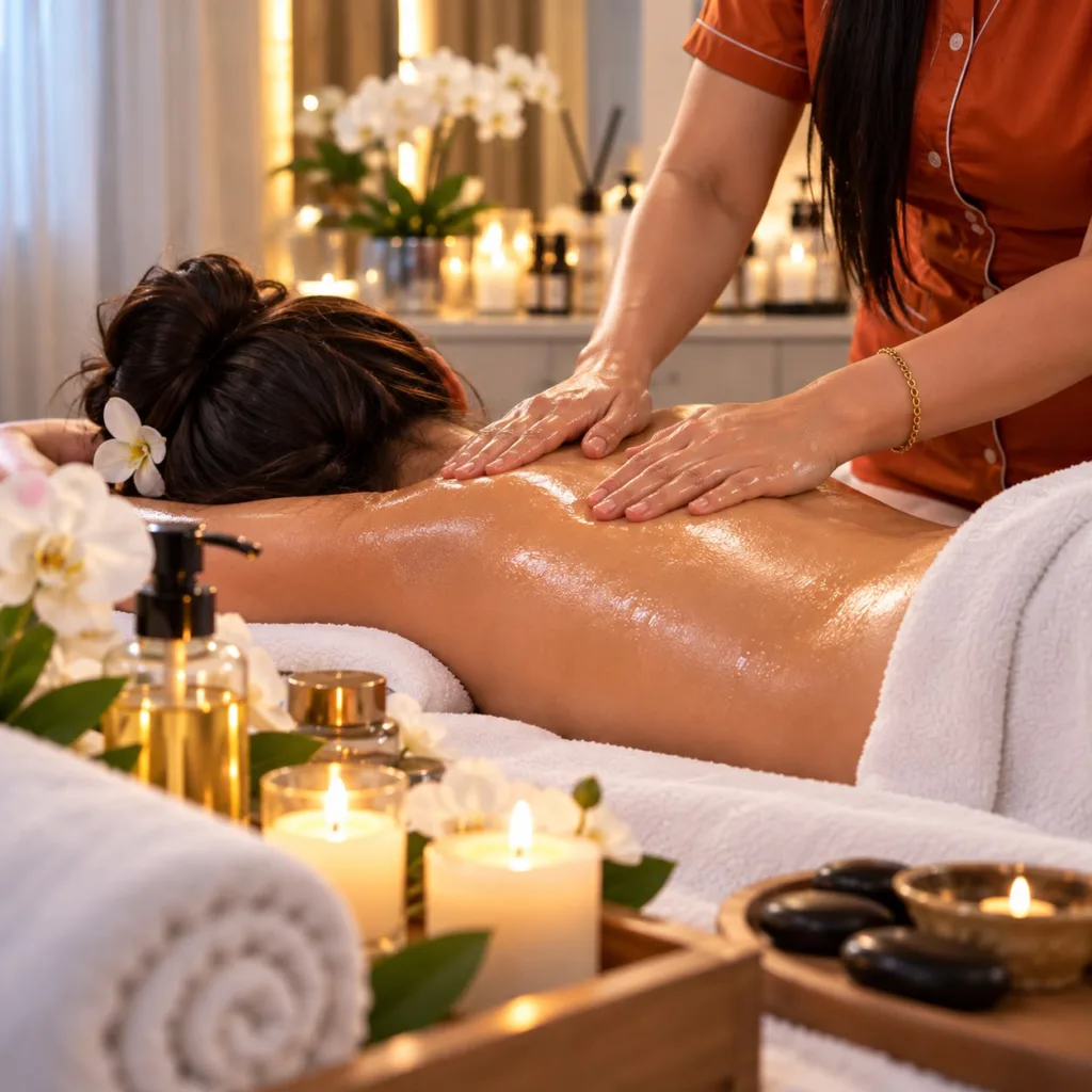 Massage relaxant du dos aux huiles et pierres chaudes au centre Epilfit à Casablanca